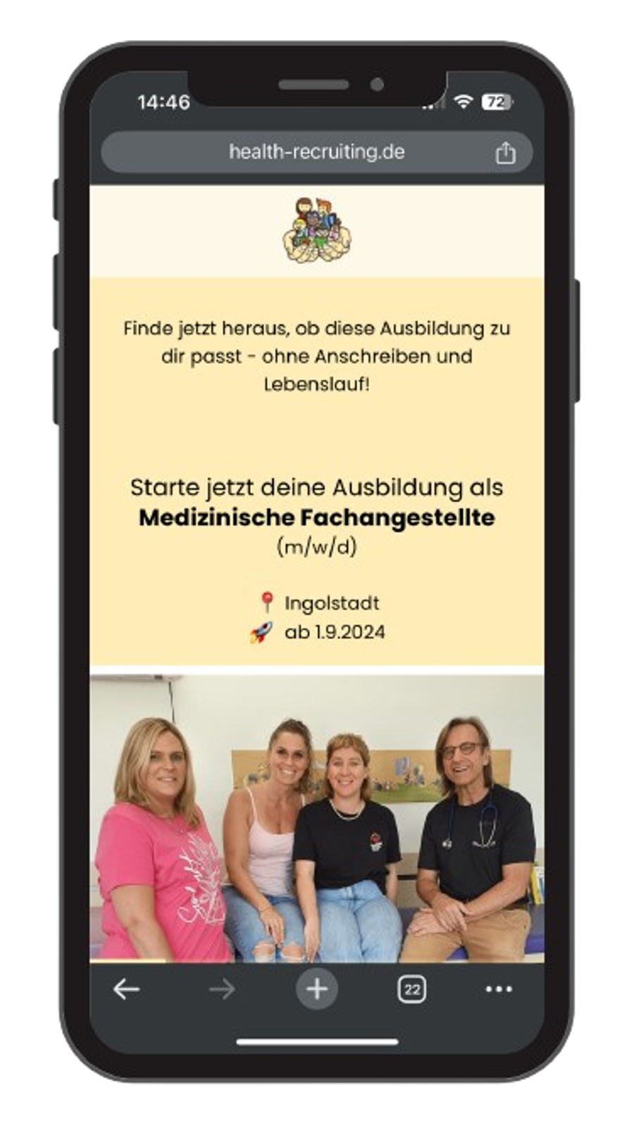 Mobile Recruiting-Kampagne für Medizinische Fachangestellte in Ingolstadt